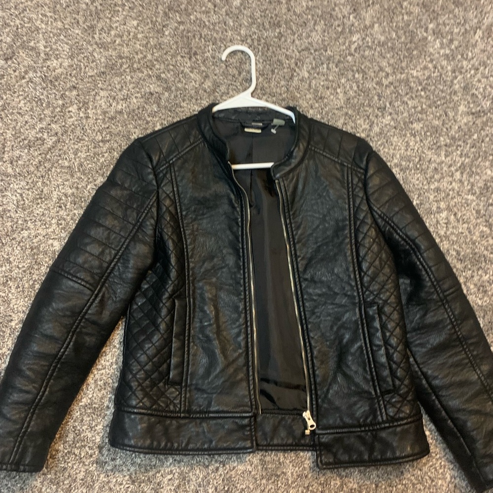 Leather jacket, size 14, brand canyon river blues, color black